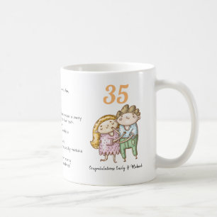 FUNNY 35 th Wedding Anniversary Coral Customize Kaffeetasse
