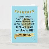 Funny 365 Days to be a Better Person Birthday Card Karte (Vorderseite)