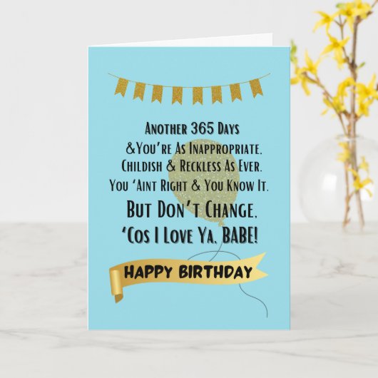Funny 365 Days to be a Better Person Birthday Card Karte (Gelbe Blume)