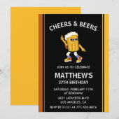 Funny 37. Geburtstag Einladungen Cheers and Bers (Vorne/Hinten)