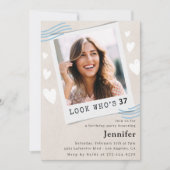 Funny 37. Geburtstag Einladungen Foto für sie (Vorderseite)