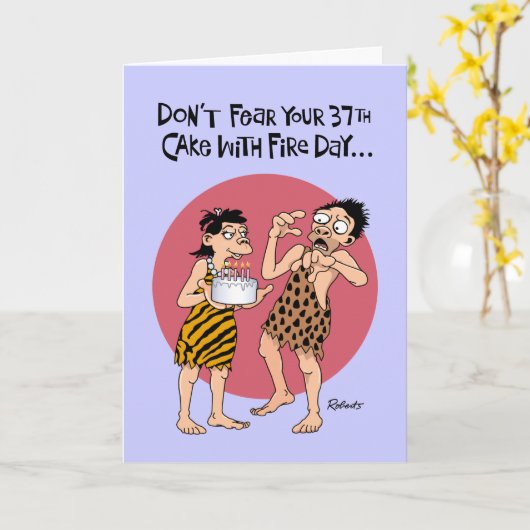 Funny 37. Geburtstag Karte (Gelbe Blume)