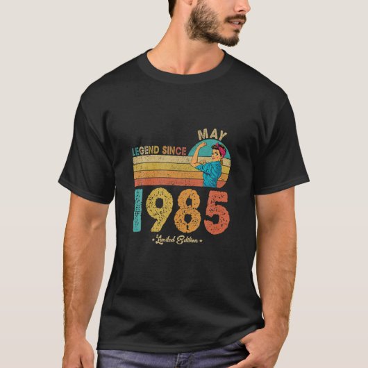 Funny 37Th Birthday May 1985 Legend Since 1985 37 T-Shirt (Vorderseite)