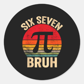Funny 3.14 67 6 7 meme design cute math nerd gen z runder aufkleber