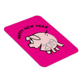 Funny 3 Cartoon Illustration Pig Year 2019 Rec. Magnet (Rechte Seite)