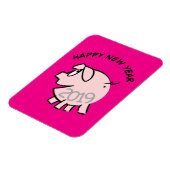 Funny 3 Cartoon Illustration Pig Year 2019 Rec. Magnet (Linke Seite)