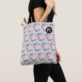 Funny 3 Cartoon Pig Monogramm Farbtonbeutel auswäh Tasche (Von Nahem)