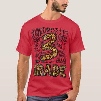 Funny 3. Klasse Leopard Print Teacher Kinder zurüc T-Shirt