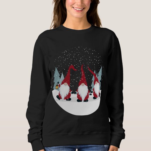 Funny 3 Nordic Gnomes Winter Weihnachten Schwedisc Sweatshirt (Vorderseite)