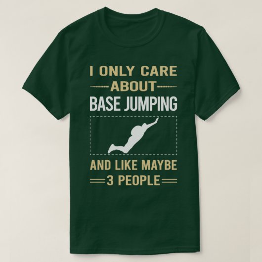 Funny 3 People Base Jumping T-Shirt (Design vorne)
