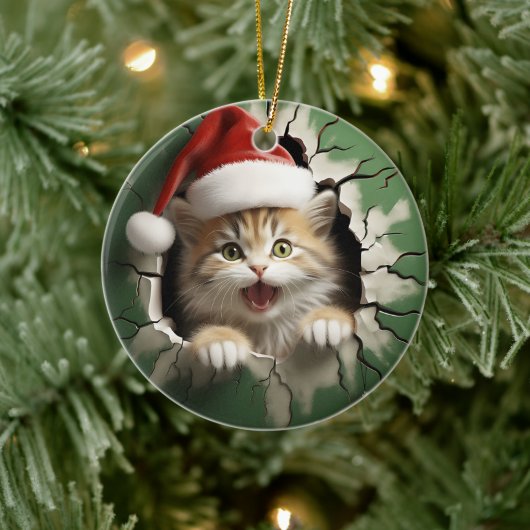 Funny 3d cat keramik ornament (Baum)