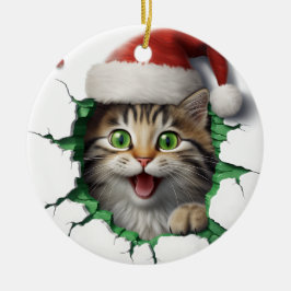 Funny 3d Cat Keramik Ornament