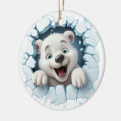 Funny 3D Ice Bären Weihnachten Keramik Ornament (Links)