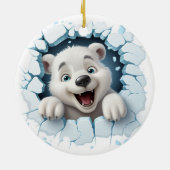 Funny 3D Ice Bären Weihnachten Keramik Ornament (Hinten)