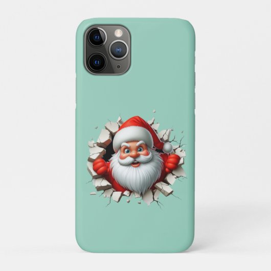 Funny 3D Santa Claus Christmas Holiday Design Case-Mate iPhone Hülle (Rückseite)