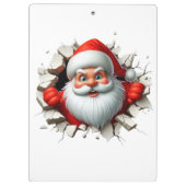 Funny 3D Santa Claus Christmas Holiday Design Klemmbrett (Rückseite)