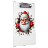 Funny 3D Santa Claus Christmas Holiday Design Klemmbrett (Rechts)