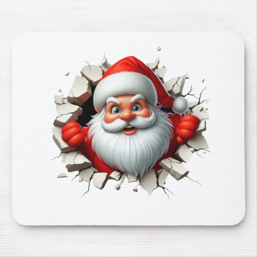 Funny 3D Santa Claus Christmas Holiday Design Mousepad (Vorne)