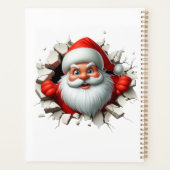 Funny 3D Santa Claus Christmas Holiday Design Planer (Rückseite)