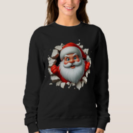 Funny 3D Santa Claus Christmas Holiday Design Sweatshirt