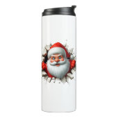 Funny 3D Santa Claus Christmas Holiday Design Thermosbecher (Nach links gedreht)