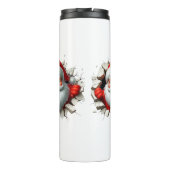 Funny 3D Santa Claus Christmas Holiday Design Thermosbecher (Rückseite)