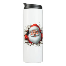 Funny 3D Santa Claus Christmas Holiday Design Thermosbecher