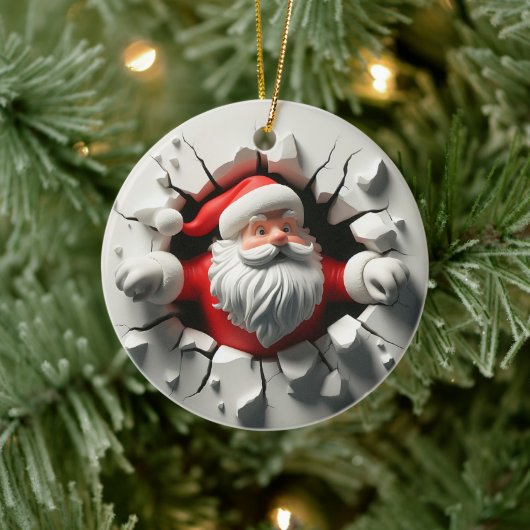 Funny 3d Santa Keramik Ornament (Baum)