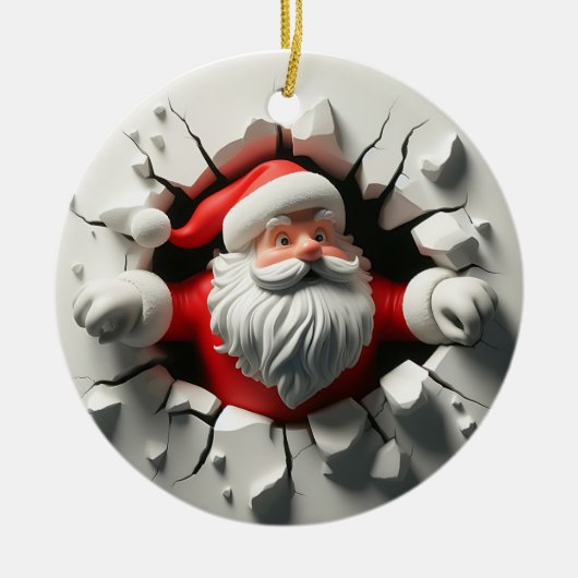 Funny 3d Santa Keramik Ornament (Vorne)