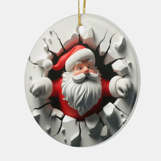 Funny 3d Santa Keramik Ornament (Links)