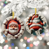 Funny 3D Santa Personalisierte Kindername Weihnach Keramik Ornament