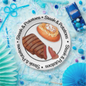 Funny 3D Steak & Potatoe Papierplatte Pappteller (Party)
