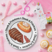 Funny 3D Steak & Potatoe Papierplatte Pappteller (Party)