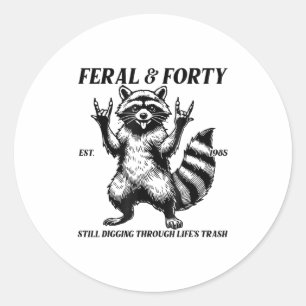 Funny 40. Geburtstag Est 1985 Feral &Amp; Vierzigr Runder Aufkleber