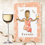 Funny 40. Geburtstag Frau Cartoon Ethnischer Champ Karte<br><div class="desc">Beginnen Sie das Party mit diesem niedlichen Toast bis zum Geburtstagsgal! Personalisieren Sie es für ihren 40. Geburtstag</div>