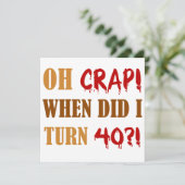 Funny 40. Geburtstag Gag Geschenk Karte (Stehend Vorderseite)