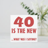 Funny 40. Geburtstag Gag Geschenke Karte (Stehend Vorderseite)