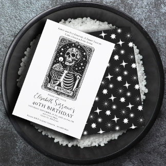 Funny 40. Geburtstag Gotisches Tarot Schwarz Einladung