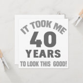 Funny 40. Geburtstag Karte (Vorderseite/Rückseite Beispiel)