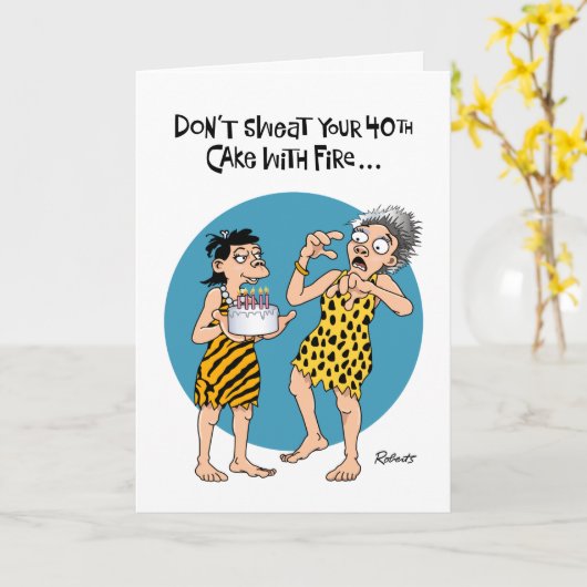 Funny 40. Geburtstag Karte (Gelbe Blume)