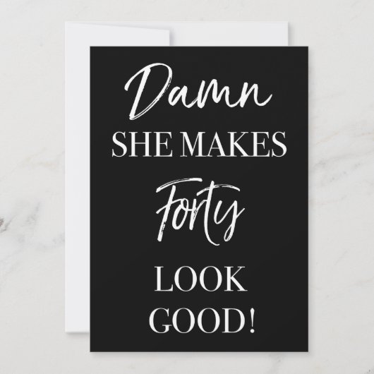 Funny 40. Geburtstag Party Einladung (Vorderseite)