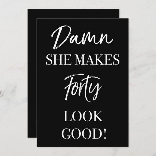 Funny 40. Geburtstag Party Einladung (Vorne/Hinten)