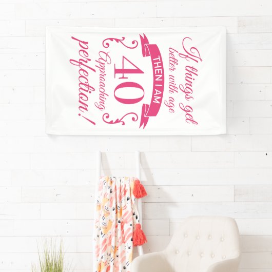 Funny 40. Geburtstag 'Perfection' Banner (Insitu)
