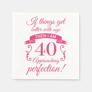Funny 40. Geburtstag 'Perfection' Serviette