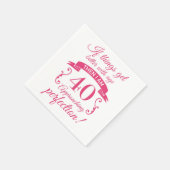 Funny 40. Geburtstag 'Perfection' Serviette (Ecke)
