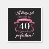 Funny 40. Geburtstag 'Perfection' Serviette (Vorderseite)