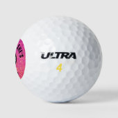 Funny 40. Geburtstag Pink Glitzer Personalisiert Golfball (Logo)