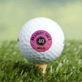 Funny 40. Geburtstag Pink Glitzer Personalisiert Golfball (Insitu T-Shirt)