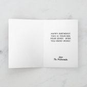 Funny 40. Geburtstag Pink Glitzer Personalisiert Karte (Innenseite)