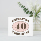 Funny 40. Geburtstagsgeschenke Postkarte (Stehend Vorderseite)